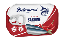 Naložite sliko v pregledovalnik galerije, Delamaris sardine PIKANT 90g
