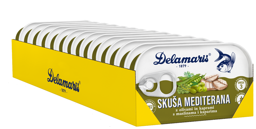 Delamaris MEDITERANA skuša z olivami MULTIPACK 14 x 125g