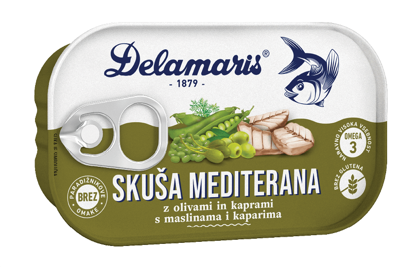 Delamaris MEDITERANA skuša z olivami 125g