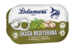 Delamaris MEDITERANA skuša z olivami 125g